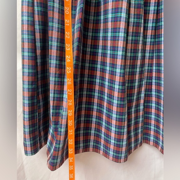 Vintage Benetton High Waist Plaid Wrap Full Skirt Made in Italy Size Medium - Picture 14 of 15